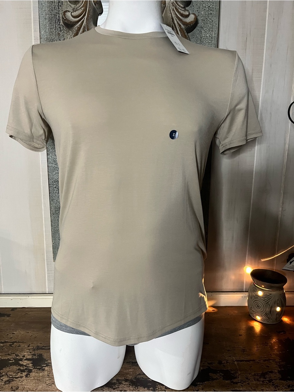 Hollister Beige Crew Neck Short Sleeve T-Shirt